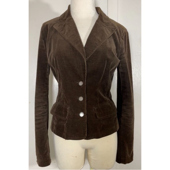 Calvin Klein Jeans Brown Corduroy Velvet Blazer Jacket - sz Small - Picture 4 of 10